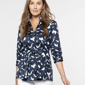 Nic+Zoe brush strokes button down shirt